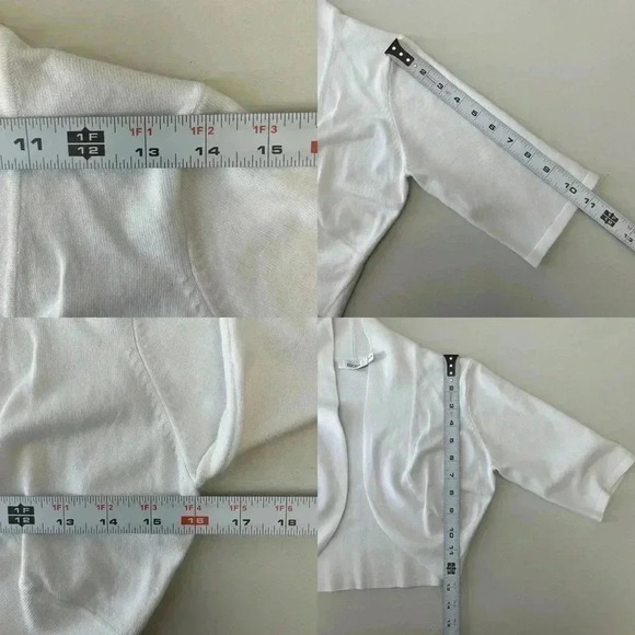 Ricki’s Cropped Cardigan Bolero Shrug Open Front Fitted  Y2K White Size XS - Picture 6 of 9